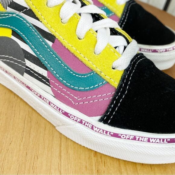 Vans Off The Wall Old Skool Juxtapoze Multicolor Lace Up Sneakers Youth Size 1 - Picture 7 of 11